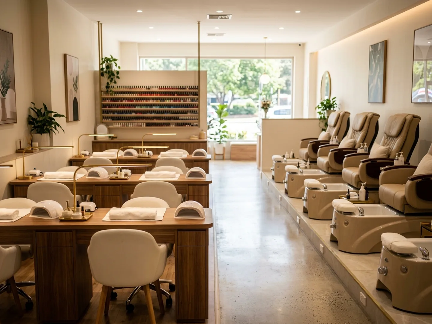 Polish & Bloom nail salon interior hero